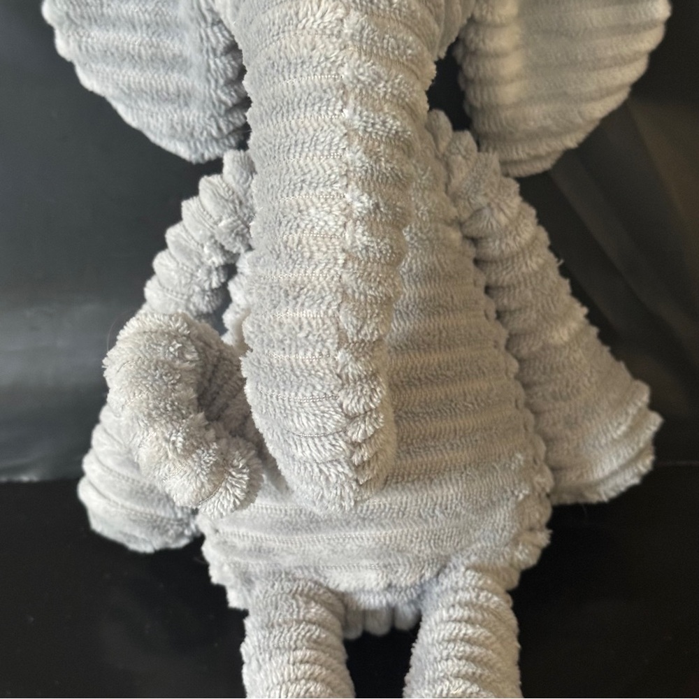 Jellycat Unisex Baby Large Corduroy Gray Elephant Plush EUC - Picture 5 of 8